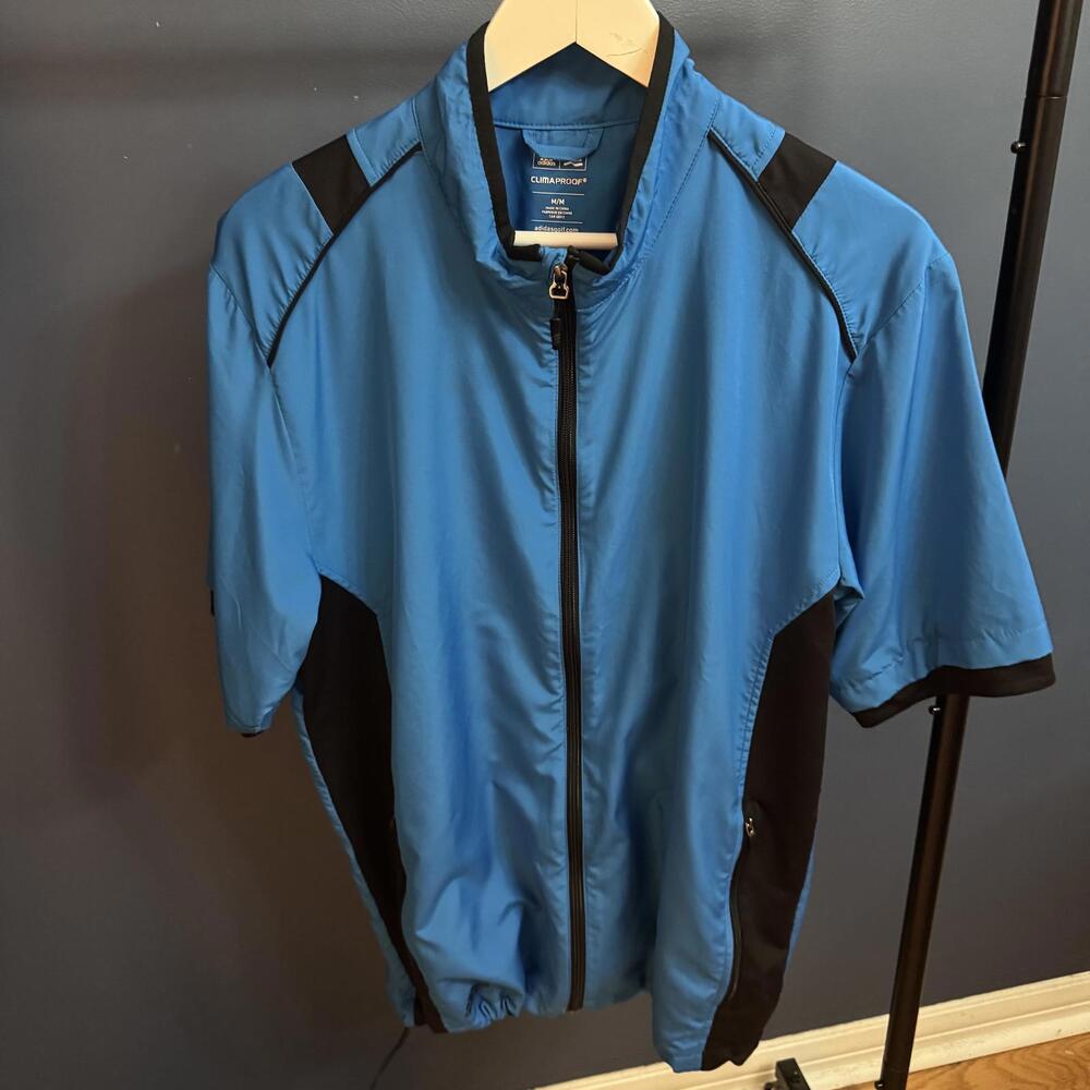 Adidas Golf ClimaProof Pullover Blue Black Windbreaker Jacket Men’s Medium